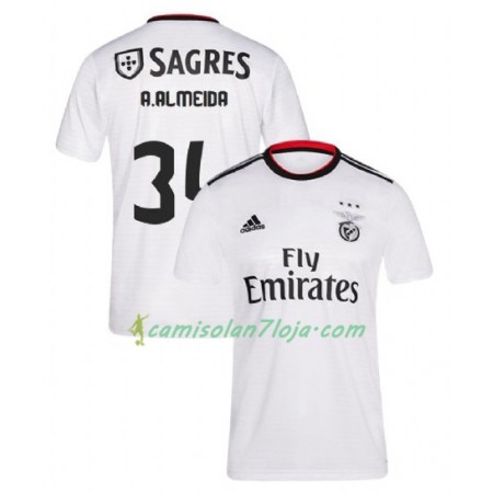 Camisola Benfica Andre Almeida 34 2º Equipamento 2018/19 Manga Curta